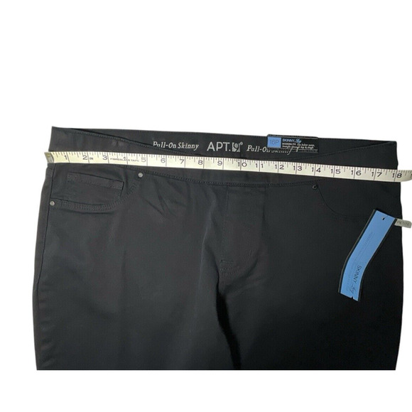 Apt. 9 Pull-On Skinny Leg Jeans Women's 16P Black Stretch Denim Mid Rise NWT - Picture 7 of 11